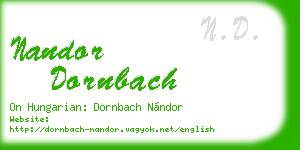 nandor dornbach business card